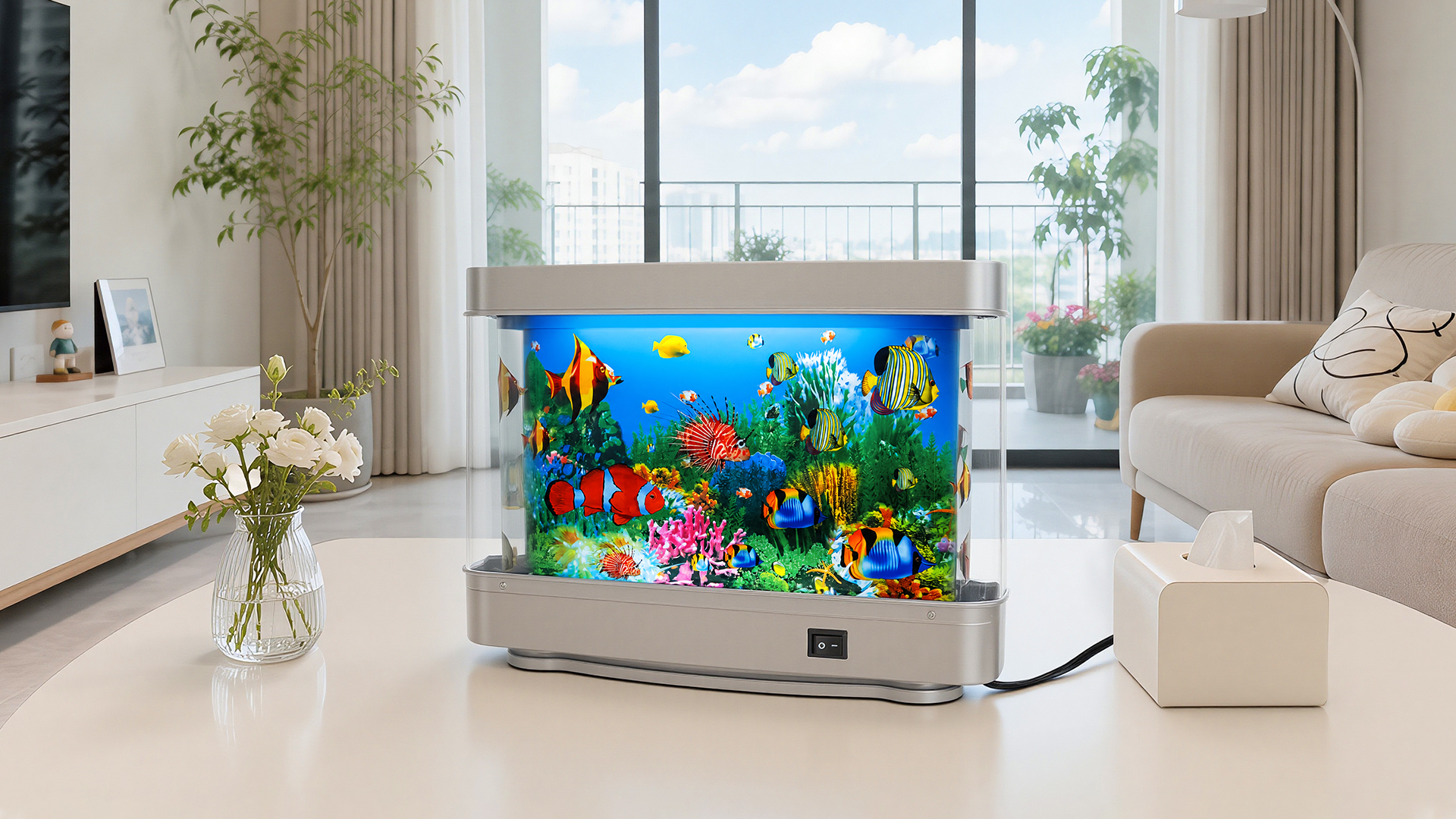 Amazon.com: Frutiger Aero Fake Fish Tank Lamp, Quiet Moving